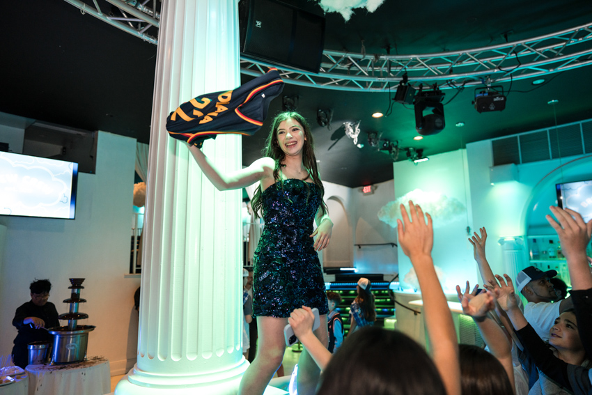 Jordyn entering the dance floor celebration