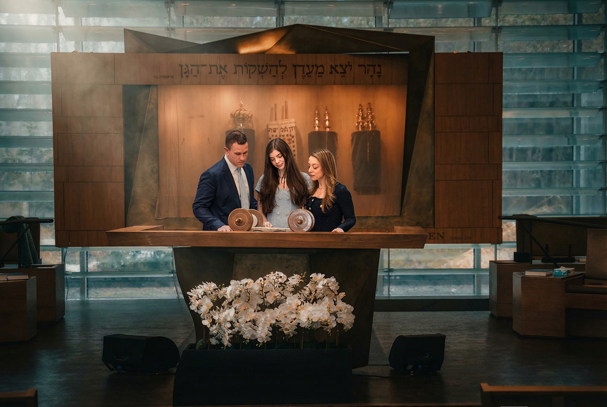 Jordyn with Lisa and Paul at Westchester Reform Temple