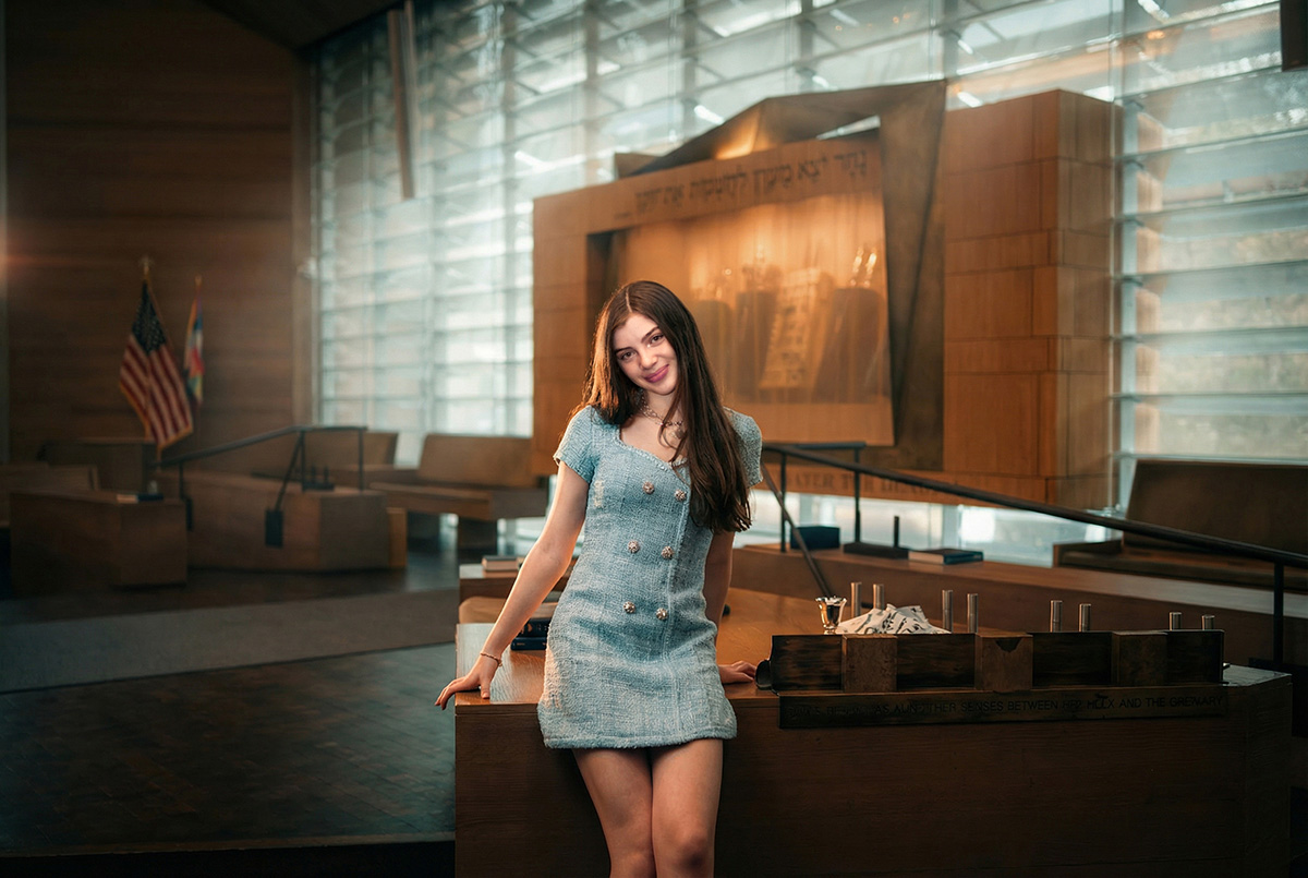 Temple portrait of Jordyn before the service